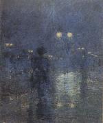 Childe Hassam Fifth Avenue Nocturne (mk43) oil painting on canvas